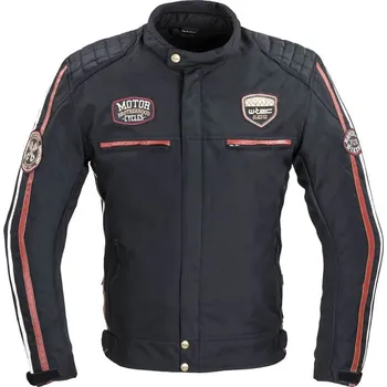 Moto bunda W-Tec Pánská textilní bunda W-TEC Jawo Barva černá s červeným a bílým pruhem, Velikost 5XL