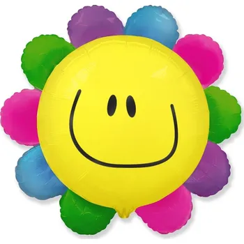 Fóliový balónek Duhový květ, 89x89cm (volný)