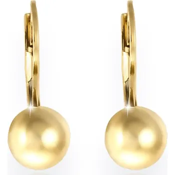 Náušnice GEMMAX Zlaté náušnice kuličky - hladké, klapka, žluté zlato – zlatý šperk ryzosti 585/1000 v Dárkovém balení s Certifikátem GLEYN-21761