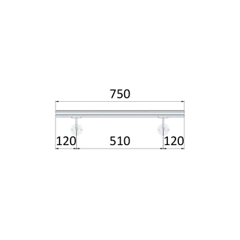 Madlo do koupelny Madlo ø 42.4mm, L-750mm, leštěná nerez AISI304