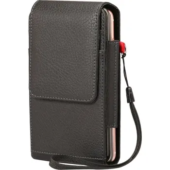 Pouzdro na mobilní telefon Univerzální kožené pouzdro na mobil do 6,7" 17 x 8,7 x 3,5 cm černé