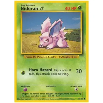 Sběratelská karetní hra Pokémon BS 055/102 Nidoran [M] - Base Set Stav: Good