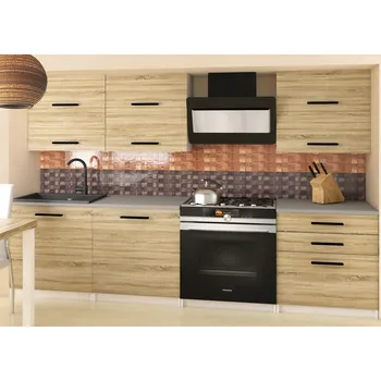 Kuchyňská linka Kuchyňská linka Belini 180 cm dub sonoma s pracovní deskou Primera2 TOR PRIMERA2/2/WT/DS/0/B1