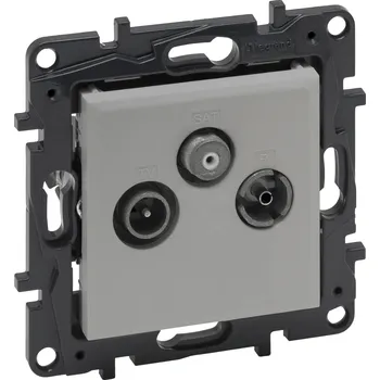 Elektrická zásuvka Legrand NILOÉ STEP zásuvka televizní průběžná (TV+R+SAT) HLINÍK /863378/