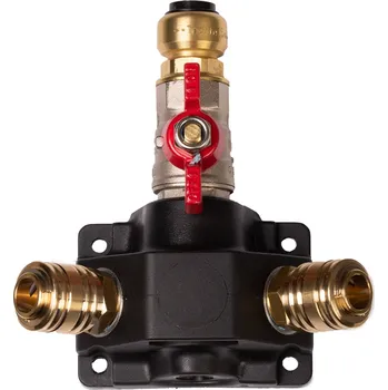 Rozdělovací krabice se 2 rychlospojkami a kulovým ventilem o 15 mm