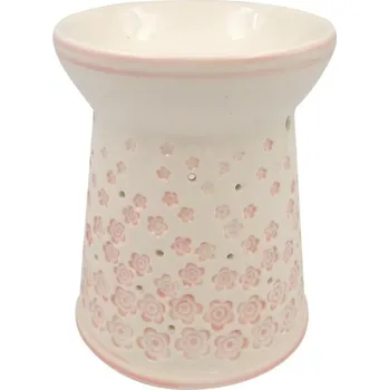 Aroma lampa Aromalampa ker. kytičky růžová/bílá 11x11x14 cm