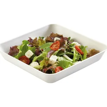 Jednorázové nádobí Talíř z cukrové třtiny hluboký, hranatý Solia 190/190/35mm 50ks