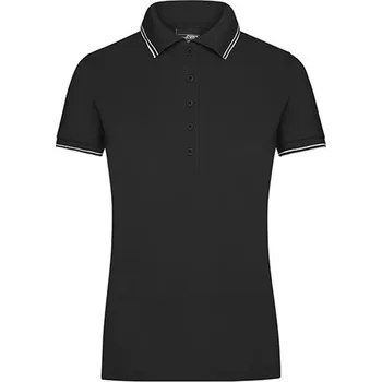 Dámská móda James&amp;Nicholson Dámská polokošile JN985 Black-White XXL
