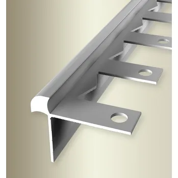 Podlahová lišta Küberit 874 EB - Ohýbací schodový oboustranný profil 6,5 mm | F4 Stříbro 250 cm