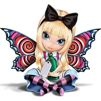 Diamantové malování Diamantové malování - Blonďatá víla s černou mašlí č. 980