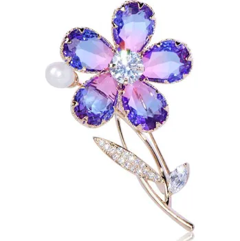 Souprava šperků B-TOP Luxusní třpytivá brož květina Typ: Typ 2