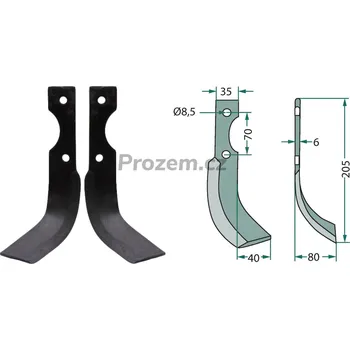 Fréza Frézovací klenutý nůž pravý pro Adriatica, 70/8,5/205 mm