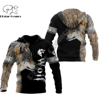 Pánská mikina Originální mikina s potiskem 3D vlk WOLF Velikost: 2XL, Barva (Varianta): Mikina s kapucí