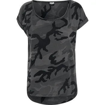 Tričko z Urban Classics - Ladies Camo Back Shaped Tee - Ženy - tmavě maskáčová