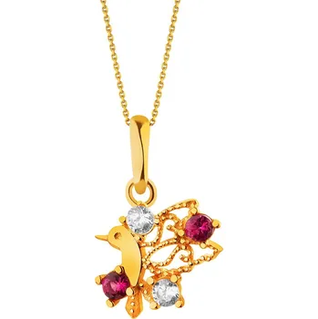 Přívěsek Zlatý přívěsek se zirkony - pták - AP535-3556