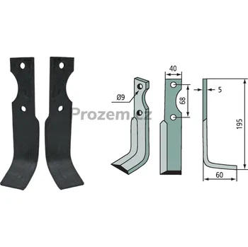 Fréza Frézovací nůž pravý pro Benassi, Z4, 68/9/195 mm