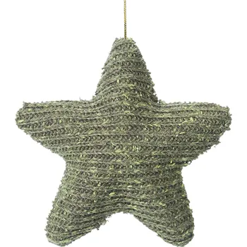 Vánoční ozdoba SADA 6KS VÁNOČNÍ DEKORACE IRIN 10X3X10 CM ZELENÁ