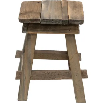 Zahradní dekorace Dřevěný dekorační antik stolík na rostliny – 15x15x21 cm