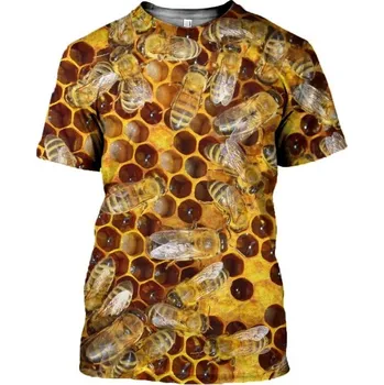 Pánské tričko Tričko pro včelaře med a včely 3D potisk Velikost: 4XS, Barva (Varianta): Tričko