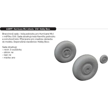 Plastikový model Eduard 1/48 Hurricane Mk.I wheels (HOBBY BOSS)