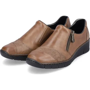 Dámské polobotky Dámské kožené polobotky 53761-24 Rieker hnědé Barva: braun, Velikost: 39