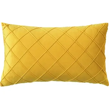Povlak na polštářek Útulný sametový povlak na polštář s čtverečky (2 velikosti) Barva: Žlutá, Rozměry (cm): 45x45