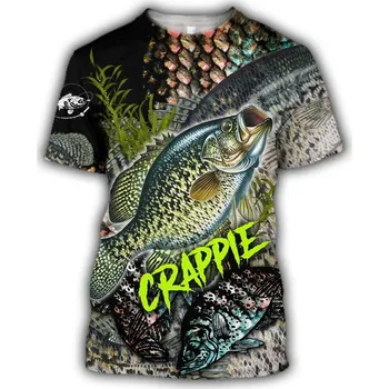 Pánské tričko Originální barevné tričko pro rybaře 3D vzor ryba Velikost: 4XS, Barva (Varianta): tričko 17