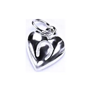 Přívěsek Stříbrný přívěsek srdíčko a podkova - P33 (Stříbrný přívěsek podkova v srdci)
