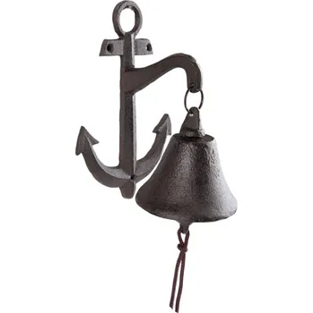 Věšák Hnědý litinový zvonek s kotvou