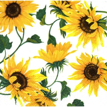 Papírový ubrousek UBR-E15, Ubrousek, 16x16 cm, SLUNEČNICE, 1 kus