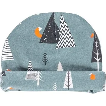 Čepice ENIE BABY dětská čepice S OHYBEM Forest 6-9m