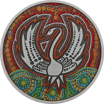 Stříbrná mince 2 Oz Černá labuť Maali 2022 Antique Standard