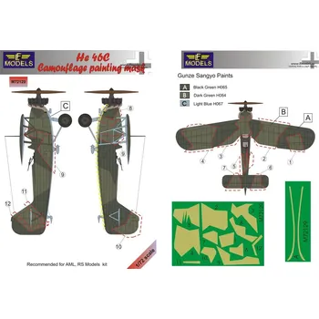 Plastikový model LF model 1/72 Mask He 46C Camouflage Painting