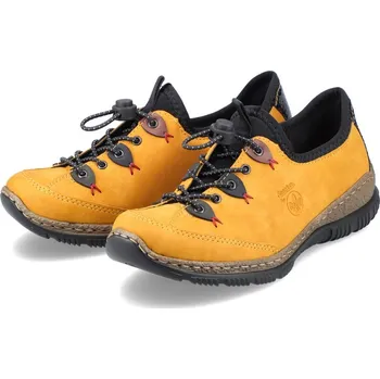 Dámské polobotky Dámské volnočasové polobotky N3271-68 Rieker žluté Barva: gelb kombi, Velikost: 37