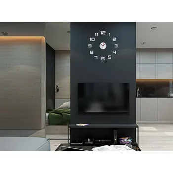 Hodiny Moderní nástěnné hodiny DIGI MIRROR (nalepovací hodiny na stěnu)