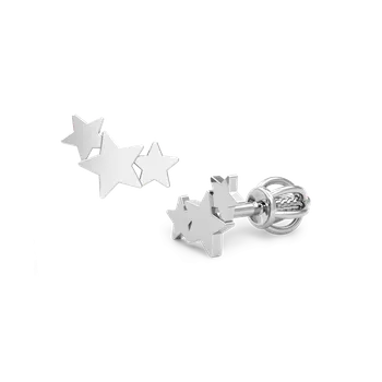 Náušnice SOLUNA CONSTELLATION půvabné zlaté náušnice HVĚZDIČKY bílé zlato