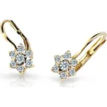 Zlaté dětské náušnice kytičky