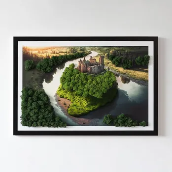 Obraz Obraz ze stabilizovaneho mechu Obraz ze stabilizovaneho mechu Hrad na kopci