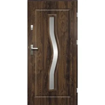 Vchodové dveře Vchodové dveře ocelové Ceres P55 80 P ořech otevírání dovnitř