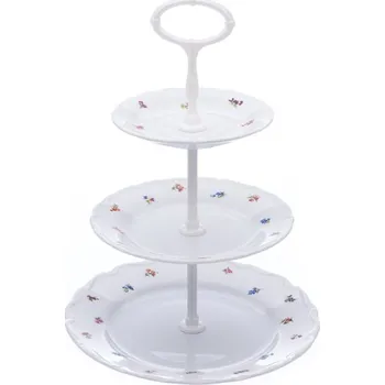 Talíř G. Benedikt Etažérka trojdílná, házenka, Verona, český porcelán, G. Benedikt