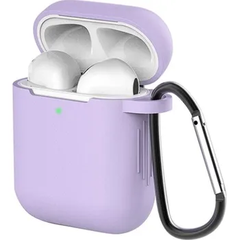 Příslušenství pro sluchátka Pouzdro pro Apple Airpods - silikon - světle fialová (Silikonový obal na Apple Airpods orchidej)