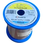Olovnatá pájka Kovohutě Příbram 1.0mm 1kg (Pb60Sn40)