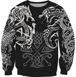 Mikina s 3D potiskem Viking vlk drak Tattoo Velikost: XS, Barva (Varianta): Mikina