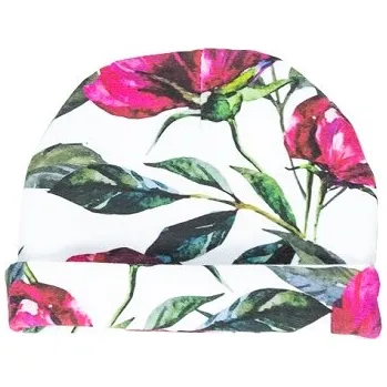 Čepice ENIE BABY dětská čepice S OHYBEM Flowers 6-9m