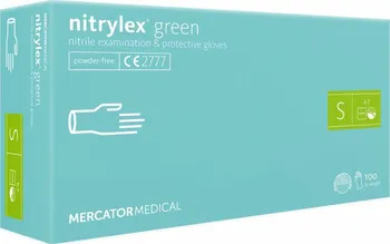 Vyšetřovací rukavice Mercator Medical Nitrylex nitrilové nepudrované zelené 100 ks S