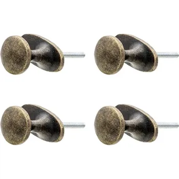 Dveřní kování Sada 4ks kovová černá úchytka s patinou Ludo – 3x3x5 cm