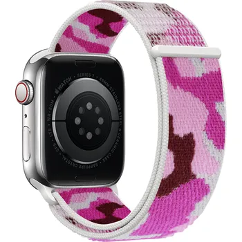 Příslušenství k chytrým hodinkám Nylonový řemínek kamufláž pro Apple Watch 38/40/41/42(S10)mm Barevná varianta: Fialová kamufláž