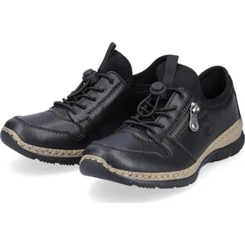 Dámské polobotky Dámské kožené polobotky N32G0-00 Rieker černé Barva: schwarz, Velikost: 37