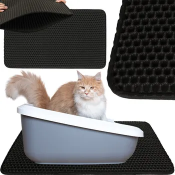 Přislušenství pro kočičí toaletu Aga Voděodolná podložka pod kočičí WC černá 60 x 40 cm