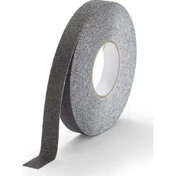 Černá korundová voděodolná protiskluzová páska FLOMA Marine - 18,3 m x 2,5 cm a tloušťka 1 mm